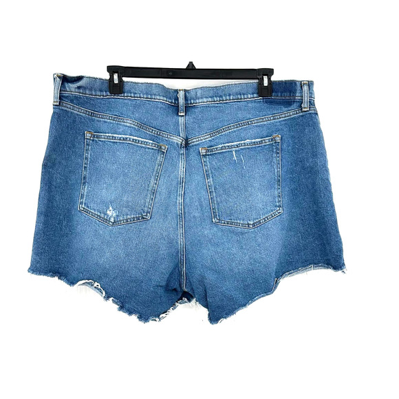 Abercrombie & Fitch size 35 or 20 4" high rise mom short jean‎ denim raw hem - Picture 2 of 4
